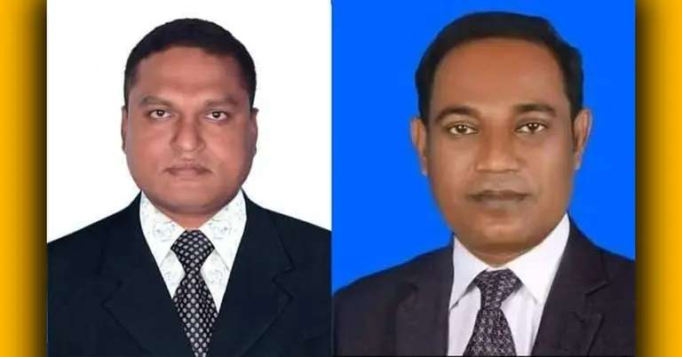 সাংবাদিক শিহাব খান (বামে), বিএনপি নেতা মো. নুরে আলম (ডানে)